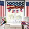 4th of July Windows Valances Curtain American Flag Stripes Stars Patriotic Independence Day Valances Rod Pocket Blue Red Rustic Window Treatment Short Topper Curtains for Kitchen Living Bedroom,54x18 view 2