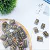 Crocon Grey Aventurine Rectangle Shape Gemstone Runes with Elder Futhark Alphabet Engraved 25 pcs Rune Set Crystal Divination Metaphysical Reiki Healing Chakra Runes Set with a Pouch Size : 2025mm view 2