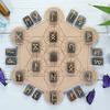 Crocon Grey Aventurine Rectangle Shape Gemstone Runes with Elder Futhark Alphabet Engraved 25 pcs Rune Set Crystal Divination Metaphysical Reiki Healing Chakra Runes Set with a Pouch Size : 2025mm view 3
