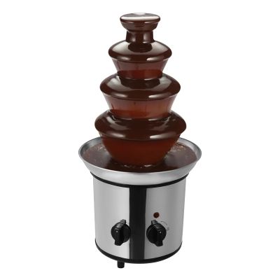 4-tier Electric Chocolate Fondue Fountain Machine for Parties, Stainless Steel Chocolate Melting Machine for Chocolate, Candy, Butter & Cheese 170W 110V,Up to 60 Ounces Chocolate