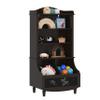 UTEX Toy Storage, Kids Bookshelf and Toy Organizer Cabinet, Kids Bookcase with Blackboard and Cubbies, Open Bookshelves Display Stand for Toddlers, Espresso view 1