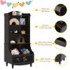 UTEX Toy Storage, Kids Bookshelf and Toy Organizer Cabinet, Kids Bookcase with Blackboard and Cubbies, Open Bookshelves Display Stand for Toddlers, Espresso view 4