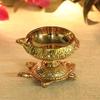 Frienemy Presents Designer Brass Handmade Engraved Kuber Diya with Turtle Base with Potli Bag, 3X2Inches(Gold) - Set of 2#Frienemy-813 view 2
