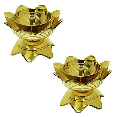 Frienemy Presents Traditional Brass Nanda Deepam/Traditional Puja Diya/Pooja Oil Lamp (Set of 2) #Frienemy-722
