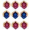 Frienemy Presents Earthen Clay Large Akhand Diya with Set of 9 Designer Diyas for Diwali Puja & Home Decoration, Multi Colour (Set of 10) #Frienemy-328 view 4