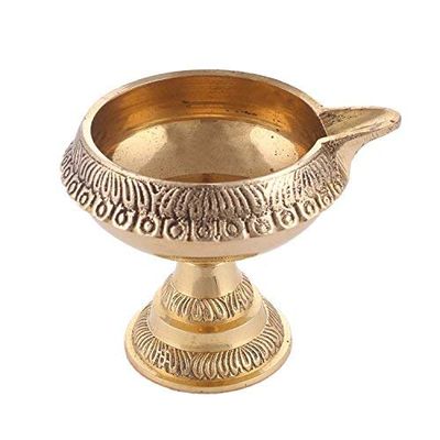 Frienemy Presents Brass Diya (3 X 1.5 X 2.5 Inch, Gold) #Frienemy-754
