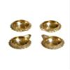 Frienemy Presents 4 Pcs Golden Brass Kuber Diya Dia Oil Lamp for Puja Decoration Lightning #Frienemy-686 view 4