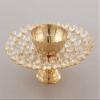 Frienemy Presents Akhand Diya Decorative Brass & Crystal Oil Lamp Tea Light Holder Lantern, 6 Inches Wide Umbrella Shaped Diya Lantern (Gold and White) #Frienemy-101 view 1