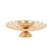 Frienemy Presents Akhand Diya Decorative Brass & Crystal Oil Lamp Tea Light Holder Lantern, 6 Inches Wide Umbrella Shaped Diya Lantern (Gold and White) #Frienemy-101 view 3