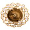 Frienemy Presents Brass Stone Diya for Puja Lamp in Golden Bowl Crystal Diya Lotus Shaped Lamp for Home Temple Puja Decor Gifts Kamal Deep Akhand Jyoti Oil Diya #Frienemy-761 view 3