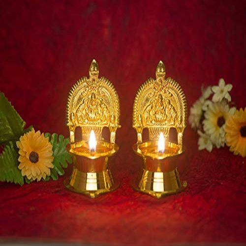 Frienemy Presents Brass Kamakshi Oil Diya (Gold_1.1 Inch X 2.7 Inch X 4.3 Inch) #Frienemy-785