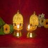 Frienemy Presents Brass Kamakshi Oil Diya (Gold_1.1 Inch X 2.7 Inch X 4.3 Inch) #Frienemy-785 view 2
