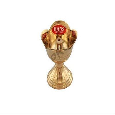 Frienemy Presents Brass Rose Diya/Traditional Pooja Oil Lamp for Home Temple Pooja Purpose; Piece of Two (Size : 6.2 * 6.7 Inches) (Medium) #Frienemy-690