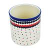 Polmedia Polish Pottery Utensil Jar - Geometric Contrast Pattern Handmade in Boleslawiec Poland by Ceramika Artystyczna + Certificate of Authenticity view 1