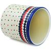 Polmedia Polish Pottery Utensil Jar - Geometric Contrast Pattern Handmade in Boleslawiec Poland by Ceramika Artystyczna + Certificate of Authenticity view 2