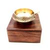 Frienemy Presents Kuber Brass 2.3 Inch Diya .Soild Brass Designer Pooja Diya Oil Lamp with Wood Box.Diwali Gifts #Frienemy-014 view 2