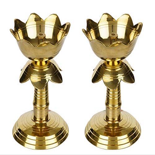 Frienemy Presents Decorative Oxidised Gold Finished Kamal Diya Stand (11 Cm Height) - Pack of 2#Frienemy-857