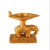 Frienemy Presents Brass Diya with with Elephant Design (Gold_3.9 Inch X 3.9 Inch X 3.9 Inch) #Frienemy-317 view 4
