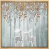 wall26 Canvas Print Wall Art Elk, Deer, Stag Silhouette in Brown Leaf Forest Nature Wilderness Mixed Media Modern Art Rustic Landscape Relax/Calm for Living Room, Bedroom, Office - 16"x24" Natural view 1