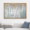 wall26 Canvas Print Wall Art Elk, Deer, Stag Silhouette in Brown Leaf Forest Nature Wilderness Mixed Media Modern Art Rustic Landscape Relax/Calm for Living Room, Bedroom, Office - 16"x24" Natural view 2
