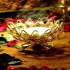 Frienemy Presents Brass Bowl Crystal Diya Round Shape Kamal Deep Akhand Jyoti Oil Lamp for Puja and Home Dcor (Small)(Pack of 4) #Frienemy-828 view 4