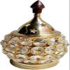 Frienemy Presents Akhand Diya Decorative Brass Oval Shaped Crystal Oil Lamp Tea Light Holder Lantern, 4.5-Inch(Gold and White) #Frienemy-345 view 2