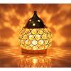 Frienemy Presents Akhand Diya Decorative Brass Oval Shaped Crystal Oil Lamp Tea Light Holder Lantern, 4.5-Inch(Gold and White) #Frienemy-345 view 4