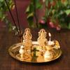 Frienemy Presents Pooja Thali Set for Aarti Home - Metal Laxmi Ganesh Idol Showpiece -Bhai Dooj Duj Traditional Diya Oil Puja Lamp - Agarbatti Incense Stick Holders - #Frienemy-759 view 1