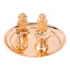 Frienemy Presents Pooja Thali Set for Aarti Home - Metal Laxmi Ganesh Idol Showpiece -Bhai Dooj Duj Traditional Diya Oil Puja Lamp - Agarbatti Incense Stick Holders - #Frienemy-759 view 2