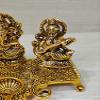 Frienemy Presents Golden Metal Diwali Decorative Laxmi Ganesha Saraswati Sitting Diya Statue - Puja Diya- Lakshmi Ganesh Saraswati Showpiece Oil Lamp Diya Decoration #Frienemy-357 view 3