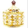 Frienemy Presents Cylindrical Brass Akhand Diya with Decorative Crystals Oil Lamp Lantern Cylindrical Shape | Diya for Puja and Festival Decoration - 15Cm #Frienemy-747 view 2