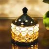 Frienemy Presents Cylindrical Brass Akhand Diya with Decorative Crystals Oil Lamp Lantern Cylindrical Shape | Diya for Puja and Festival Decoration - 15Cm #Frienemy-747 view 3