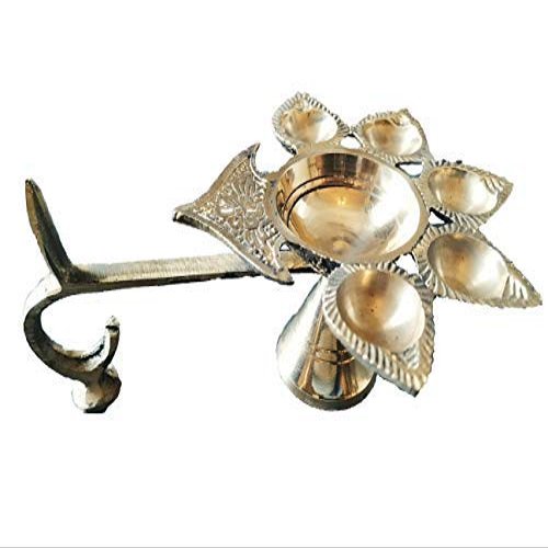 Frienemy Presents |Brass Panch Diya/Arti,Oil Lamp | Panch Aarti for Worship (Length:16 Cm Width: 11 Cm Height: ~ 6 Cm Weight: 210 Gm) #Frienemy-732