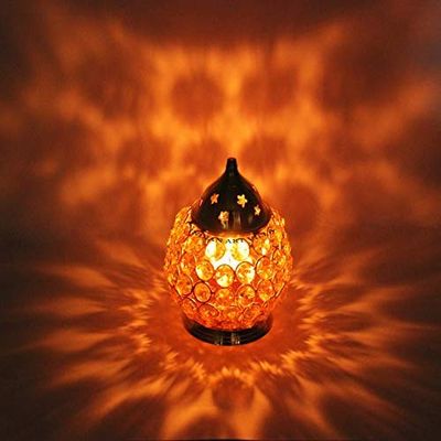 Frienemy Presents Brass Akhand Jyot Crystal Diya, Oval Shape, Oil Puja Lamp, Home Temple Decor, Diwali Gift Item, 14 Cm #Frienemy-730