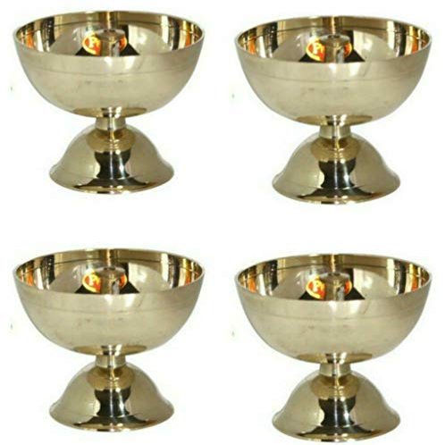 Frienemy Presents Moradabad Metal World Brass Kamal Akhand Diya Oil Lamp for Pooja Purpose and Diwali Size:-4.3X5.3 Cm(Set of 4)(0No.) #Frienemy-867