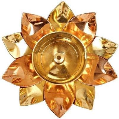 Frienemy Presents Brass Lotus Shaped Diya for Pooja/Worship and Decoration, Golden_Pack of 1, (6 Inch) #Frienemy-028