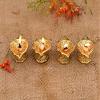Frienemy Presents Set of 4 Metal Kuber Diya Oil Lamp - Engraved Design Diya for Diwali Puja Lamp - Diya for Puja - Diwali Lights - #Frienemy-740 view 3