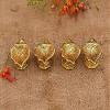 Frienemy Presents Set of 4 Metal Kuber Diya Oil Lamp - Engraved Design Diya for Diwali Puja Lamp - Diya for Puja - Diwali Lights - #Frienemy-740 view 4