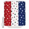 YOKOU Independence Day Shower Curtain, American Flag Stars Blue Red Stripe Fourth of July Polyester Fabric Bath Curtains with Hooks for Bathroom Showers Stalls Bathtubs, 48"x72" view 1