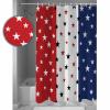 YOKOU Independence Day Shower Curtain, American Flag Stars Blue Red Stripe Fourth of July Polyester Fabric Bath Curtains with Hooks for Bathroom Showers Stalls Bathtubs, 48"x72" view 3
