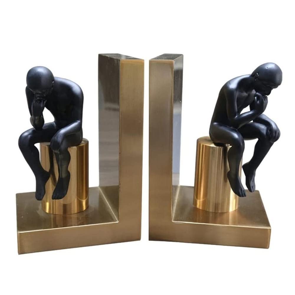 UOOD Heavy Duty Bookends,Stainless Steel Book End,Creative Metal Book Shield for Home Office Library Decoration