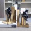 UOOD Heavy Duty Bookends,Stainless Steel Book End,Creative Metal Book Shield for Home Office Library Decoration view 3