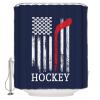 YOKOU Hockey Shower Curtain, Sport Theme American Flag Blue Polyester Fabric Bath Curtains with Hooks for Bathroom Showers Stalls Bathtubs, 72"x72" view 1