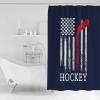 YOKOU Hockey Shower Curtain, Sport Theme American Flag Blue Polyester Fabric Bath Curtains with Hooks for Bathroom Showers Stalls Bathtubs, 72"x72" view 2