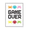 Stupell Industries Game Over Phrase Retro Pixel Monster Sprites, Design by Jennifer McCully, 24 x 30, Multi-Color view 1