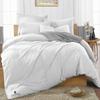 Oversized Queen Size Duvet Quilt Cover White 3 Piece Set, 600 Thread Count Egyptian Cotton with Zipper & 4 Corner Ties, Soft Breathable & Luxurious Bedding view 1