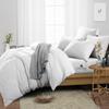 Oversized Queen Size Duvet Quilt Cover White 3 Piece Set, 600 Thread Count Egyptian Cotton with Zipper & 4 Corner Ties, Soft Breathable & Luxurious Bedding view 2