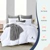 Oversized Queen Size Duvet Quilt Cover White 3 Piece Set, 600 Thread Count Egyptian Cotton with Zipper & 4 Corner Ties, Soft Breathable & Luxurious Bedding view 3