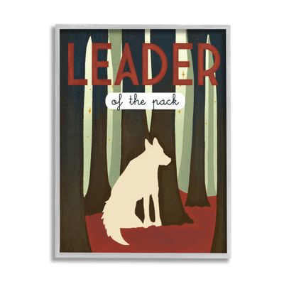 Stupell Industries Leader Of The Pack Wolf Woodland Trees Rustic Kids, Design by Daphne Polselli