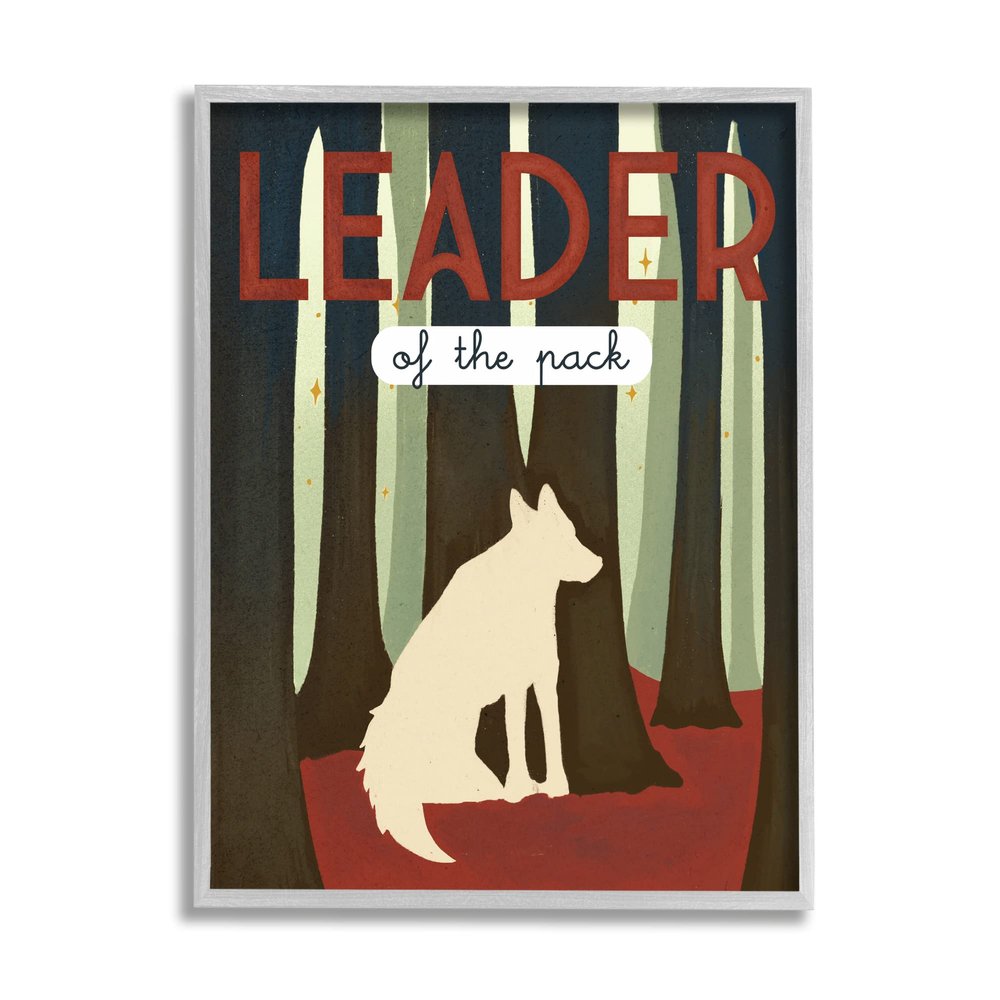 Stupell Industries Leader Of The Pack Wolf Woodland Trees Rustic Kids, Design by Daphne Polselli